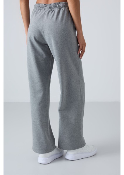 Gri Melanj Yüksek Bel Cepli Rahat Form Geniş Paça Kadın Eşofman Alt - 94567 indirimleri