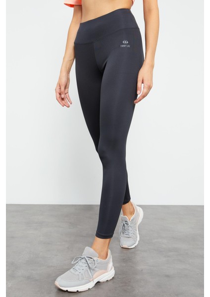 Antrasit Yüksek Bel Streç Slim Fit Dar Paça Kadın Tayt - 94545 fiyatları