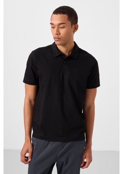 Siyah Standart Kalıp Basic Polo Yaka Erkek T-Shirt - 87748 fırsatları