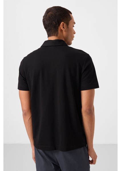 Siyah Standart Kalıp Basic Polo Yaka Erkek T-Shirt - 87748 indirimleri