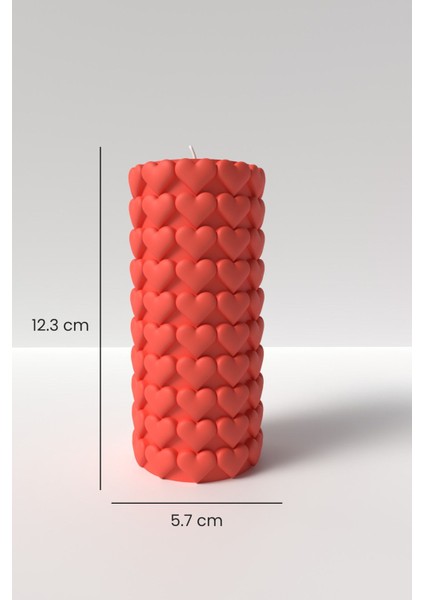Kalpli Silindir Mum Silikon Kalıp - Sevgililer Gününe Özel Mum Silikon Kalıp 12.3 x 5.7 cm modelleri