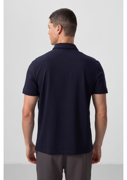 Lacivert Standart Kalıp Basic Polo Yaka Erkek T-Shirt - 87768 indirimleri