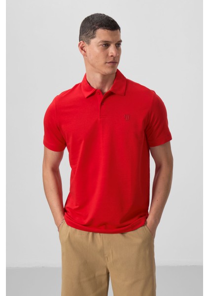 Kırmızı Standart Kalıp Basic Polo Yaka Erkek T-Shirt - 87768