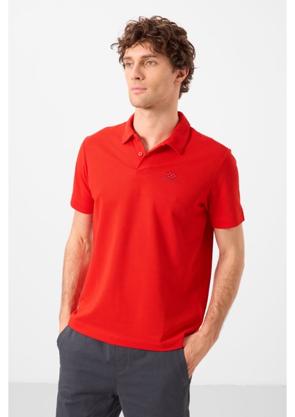 Kırmızı Standart Kalıp Basic Polo Yaka Erkek T-Shirt - 87748 modelleri