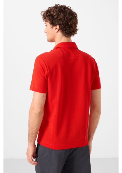 Kırmızı Standart Kalıp Basic Polo Yaka Erkek T-Shirt - 87748 fırsatları