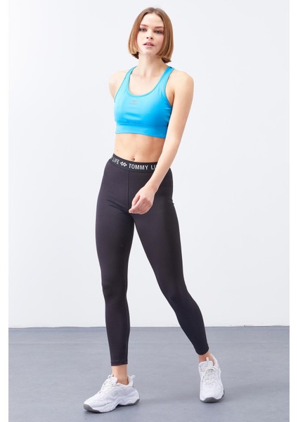 Turkuaz Çapraz Sırt Detaylı Slim Fit U Yaka Pedli Kadın Spor Büstiyer - 97121 fiyatları