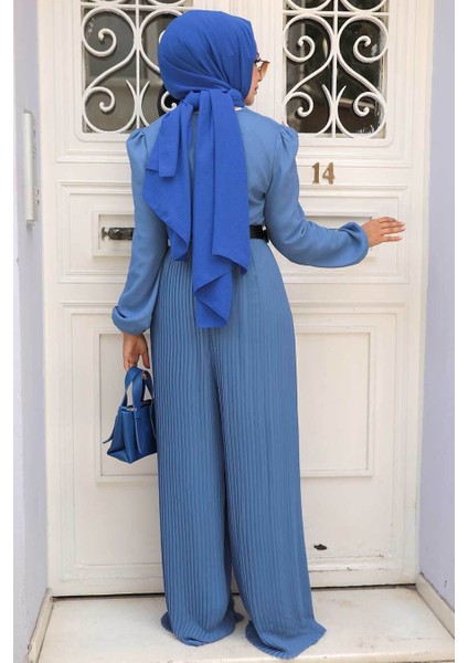 - Kemerli Indigo Mavisi Tesettür Tulum 2897IM modelleri