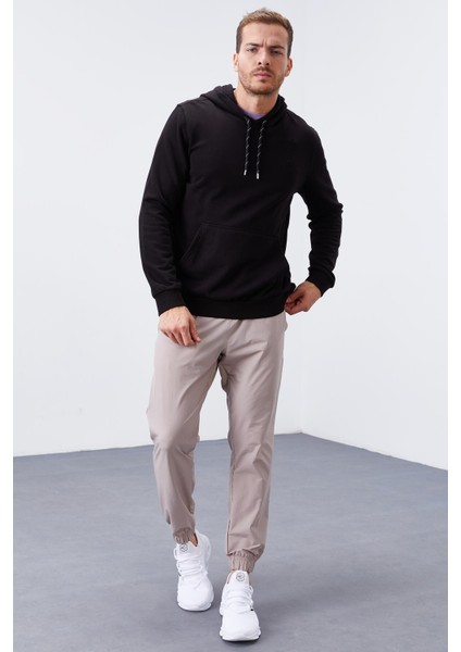 Siyah Kanguru Cep Standart Kalıp Kapüşonlu Erkek Sweatshirt - 87872 fiyatları