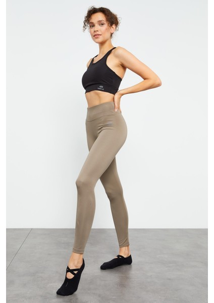 Camel Yüksek Bel Streç Slim Fit Dar Paça Kadın Tayt - 94545 modelleri