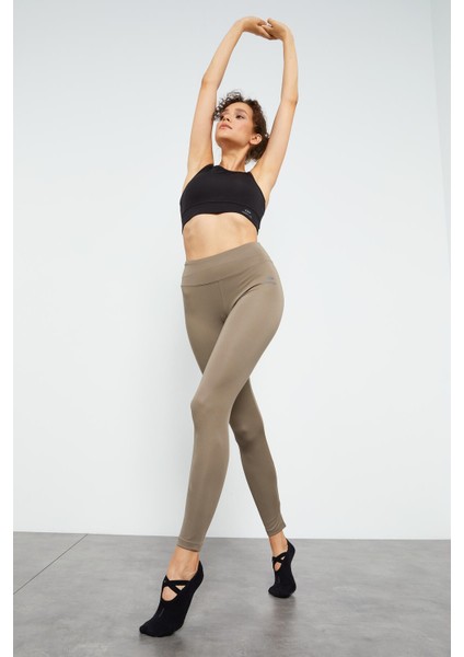 Camel Yüksek Bel Streç Slim Fit Dar Paça Kadın Tayt - 94545 fırsatları