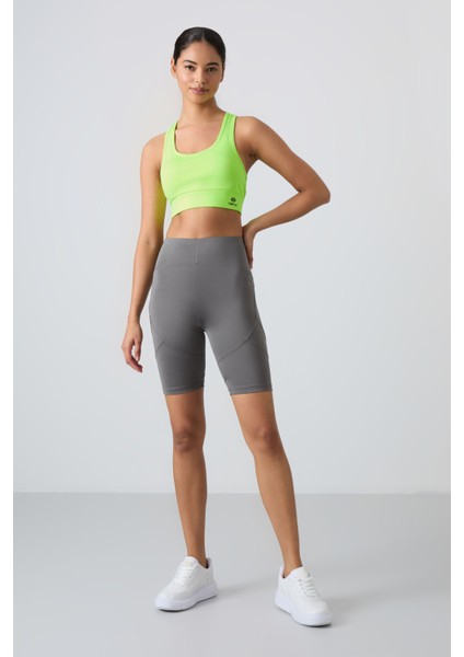 Neon Sarı Sırt Detaylı Dar Kalıp U Yaka Kadın Spor Büstiyer - 97120 modelleri