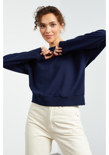 İndigo Basic Rahat Form O Yaka Kadın Sweatshirt - 97114
