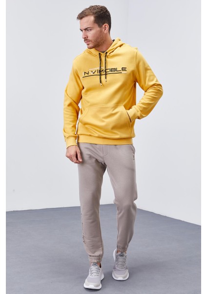 Hardal Kanguru Cep Standart Kalıp Kapüşonlu Erkek Sweatshirt - 87883 fiyatları