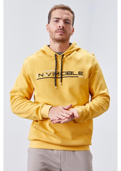 Hardal Kanguru Cep Standart Kalıp Kapüşonlu Erkek Sweatshirt - 87883 modelleri