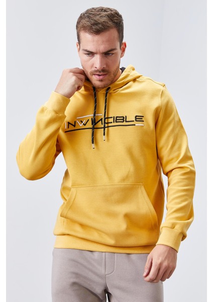 Hardal Kanguru Cep Standart Kalıp Kapüşonlu Erkek Sweatshirt - 87883 indirimleri