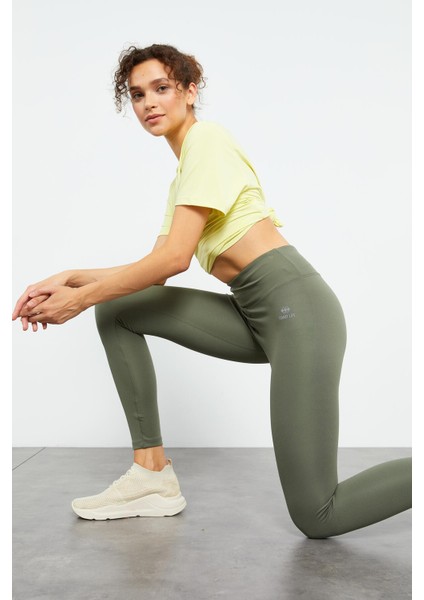 Çağla Yüksek Bel Streç Slim Fit Dar Paça Kadın Tayt - 94545 modelleri