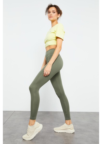 Çağla Yüksek Bel Streç Slim Fit Dar Paça Kadın Tayt - 94545 fırsatları