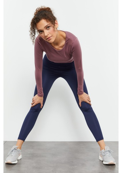 İndigo Yüksek Bel Streç Slim Fit Dar Paça Kadın Tayt - 94545 modelleri