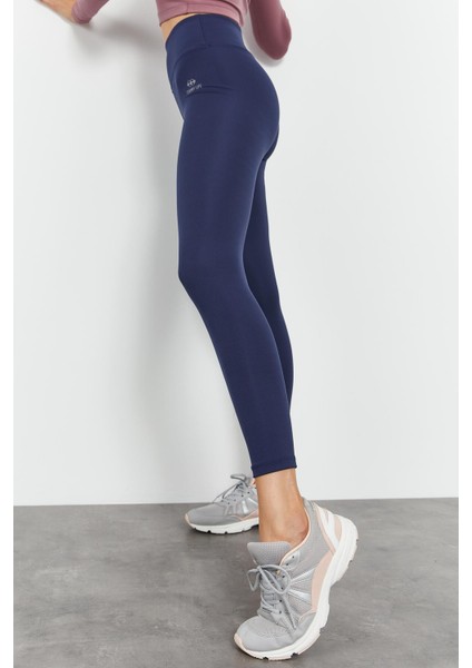 İndigo Yüksek Bel Streç Slim Fit Dar Paça Kadın Tayt - 94545 fırsatları