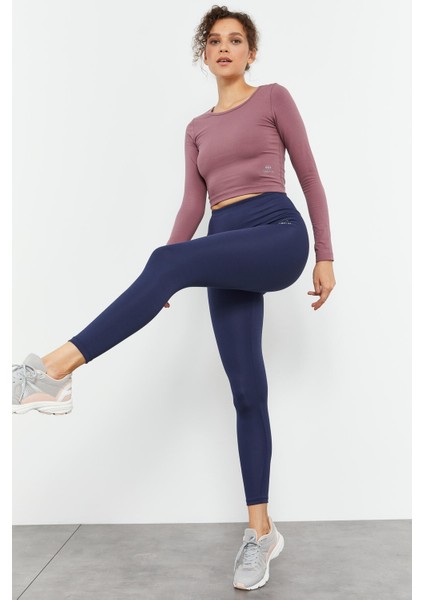 İndigo Yüksek Bel Streç Slim Fit Dar Paça Kadın Tayt - 94545 indirimleri