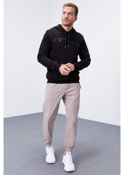 Siyah Kanguru Cep Standart Kalıp Kapüşonlu Erkek Sweatshirt - 87883 fiyatları