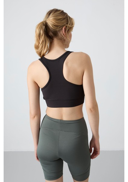 Siyah Sırt Detaylı Dar Kalıp U Yaka Kadın Spor Büstiyer - 97120 indirimleri