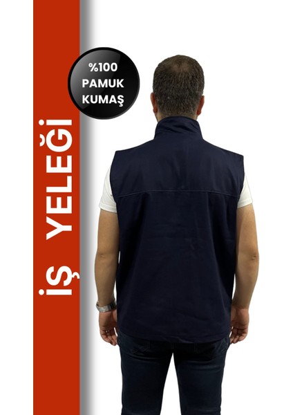 Yazlık Iş Yeleği 16/12 Gabardin - 3 Cepli, Fermuarlı, Çizgi Reflektörlü, %100 Pamuk Kumaş fırsatları