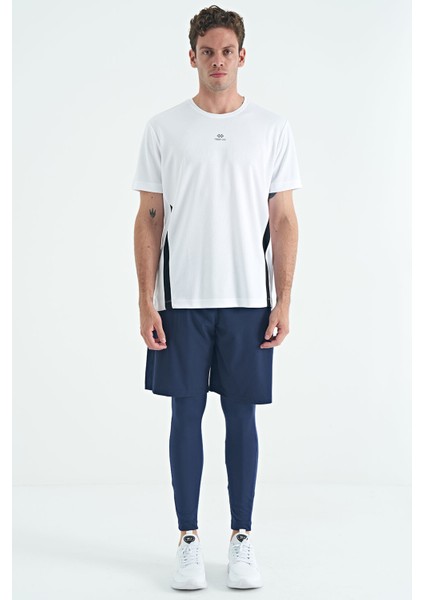 İndigo Logo Baskılı Yüksek Bel Slim Fit Aktif Spor Erkek Tayt - 84989 fiyatları