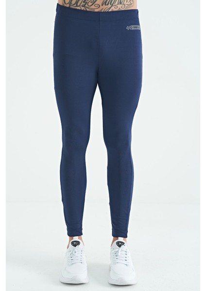 İndigo Logo Baskılı Yüksek Bel Slim Fit Aktif Spor Erkek Tayt - 84989 modelleri