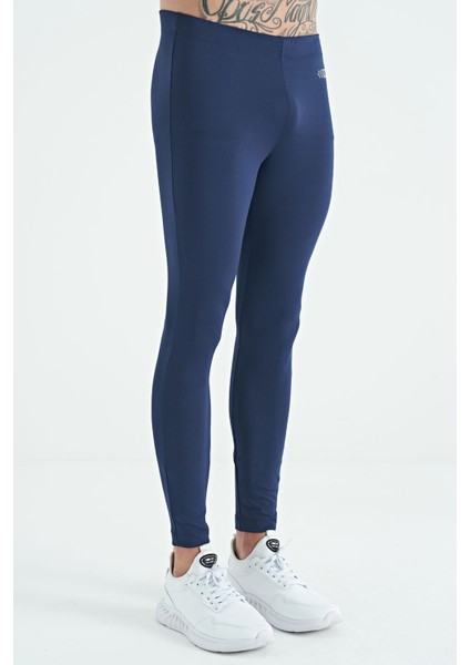 İndigo Logo Baskılı Yüksek Bel Slim Fit Aktif Spor Erkek Tayt - 84989 indirimleri