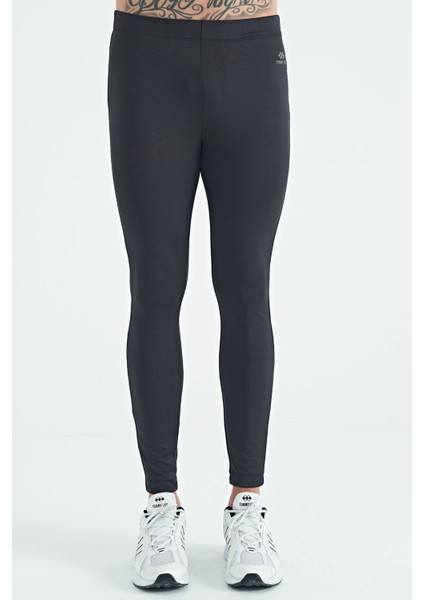 Siyah Arka Bilek Baskı Detaylı Yüksek Bel Slim Fit Aktif Spor Erkek Tayt - 84988 fiyatları