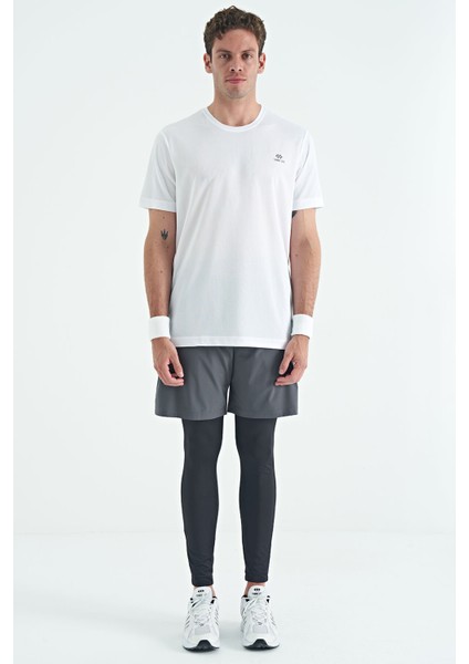 Siyah Arka Bilek Baskı Detaylı Yüksek Bel Slim Fit Aktif Spor Erkek Tayt - 84988 modelleri