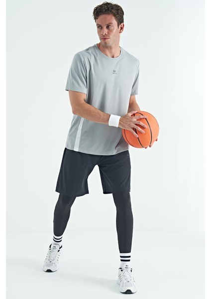 Siyah Logo Baskılı Yüksek Bel Slim Fit Aktif Spor Erkek Tayt - 84989 fiyatları