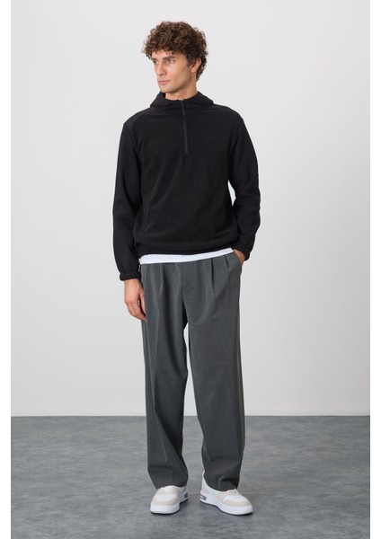 Ruby Siyah Standart Kalıp Polar Erkek Sweatshirt - 88300