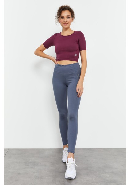 Petrol Yüksek Bel Toparlayıcı Slim Fit Dar Paça Kadın Tayt - 94011 modelleri