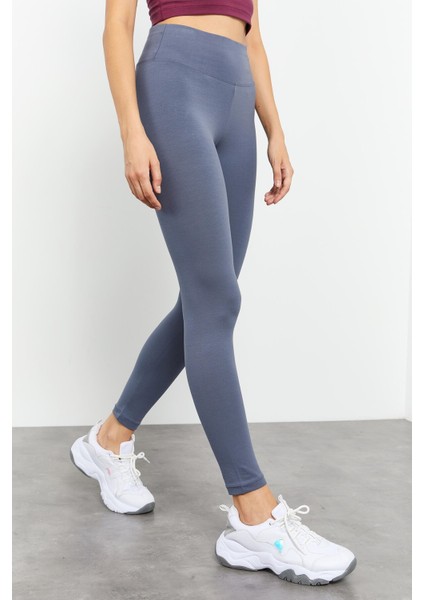 Petrol Yüksek Bel Toparlayıcı Slim Fit Dar Paça Kadın Tayt - 94011 fırsatları
