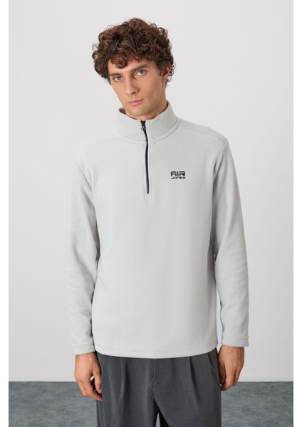 River Taş Dik Yaka Erkek Polar Sweatshirt - 88310