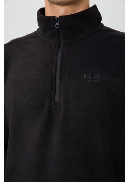 River Siyah Dik Yaka Erkek Polar Sweatshirt - 88310 modelleri