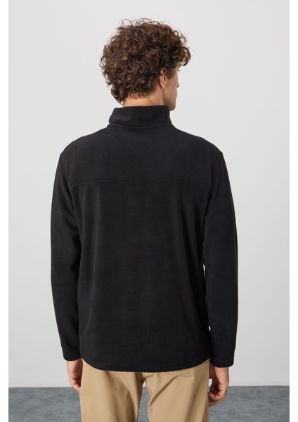 River Siyah Dik Yaka Erkek Polar Sweatshirt - 88310 indirimleri