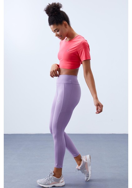 Eflatun Yüksek Bel Toparlayıcı Slim Fit Dar Paça Kadın Tayt - 94568