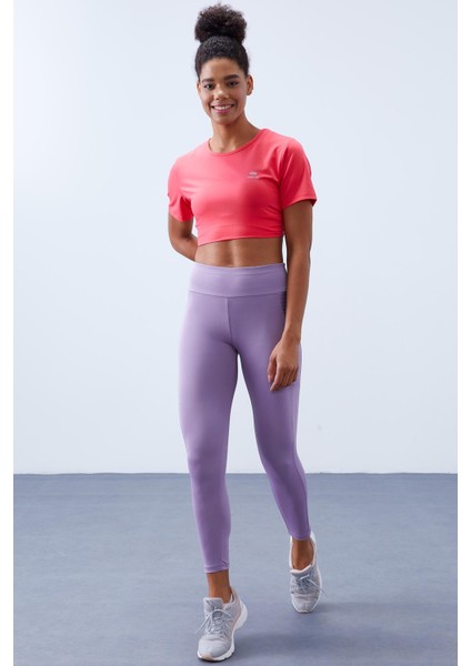 Eflatun Yüksek Bel Toparlayıcı Slim Fit Dar Paça Kadın Tayt - 94568 modelleri