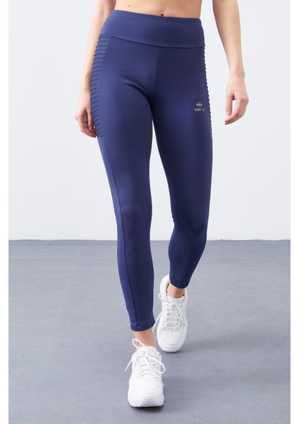 İndigo Yüksek Bel Toparlayıcı Slim Fit Dar Paça Kadın Tayt - 94568 fiyatları