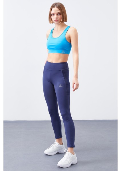 İndigo Yüksek Bel Toparlayıcı Slim Fit Dar Paça Kadın Tayt - 94568 modelleri
