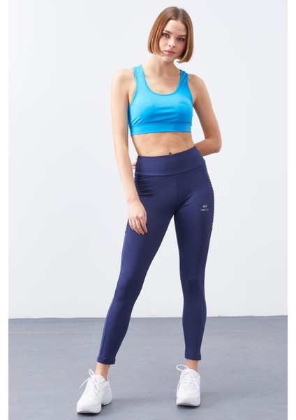 İndigo Yüksek Bel Toparlayıcı Slim Fit Dar Paça Kadın Tayt - 94568 indirimleri
