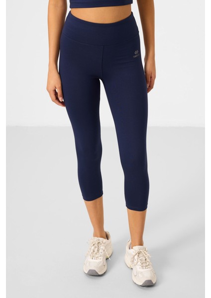 İndigo Yüksek Bel Kapri-Crop T-Shirt Slim Fit Kadın Tayt Takım - 95285 fırsatları