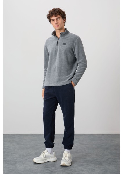 River Gri Melanj Dik Yaka Erkek Polar Sweatshirt - 88310 indirimleri