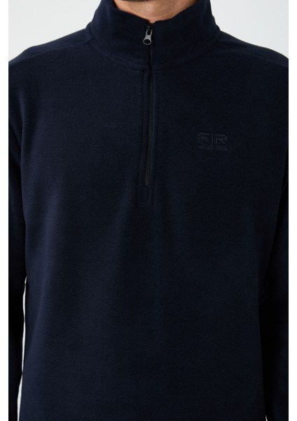 River Lacivert Dik Yaka Erkek Polar Sweatshirt - 88310 fırsatları