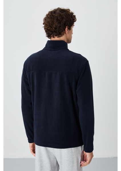 River Lacivert Dik Yaka Erkek Polar Sweatshirt - 88310 indirimleri