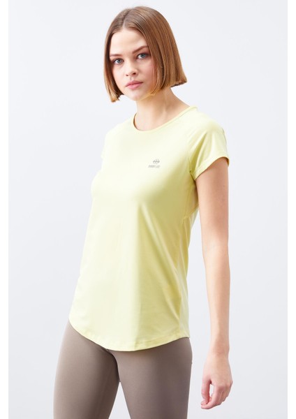 Limon Sırt Pencereli Kısa Kol Standart Kalıp O Yaka Kadın T-Shirt - 97101 indirimleri