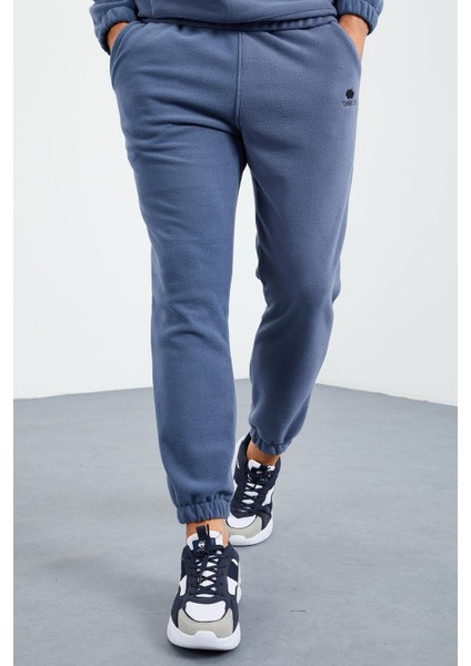 Petrol Yarım Fermuar Dik Yaka Lastik Paça Polar Erkek Eşofman Takımı - 85159 fiyatları